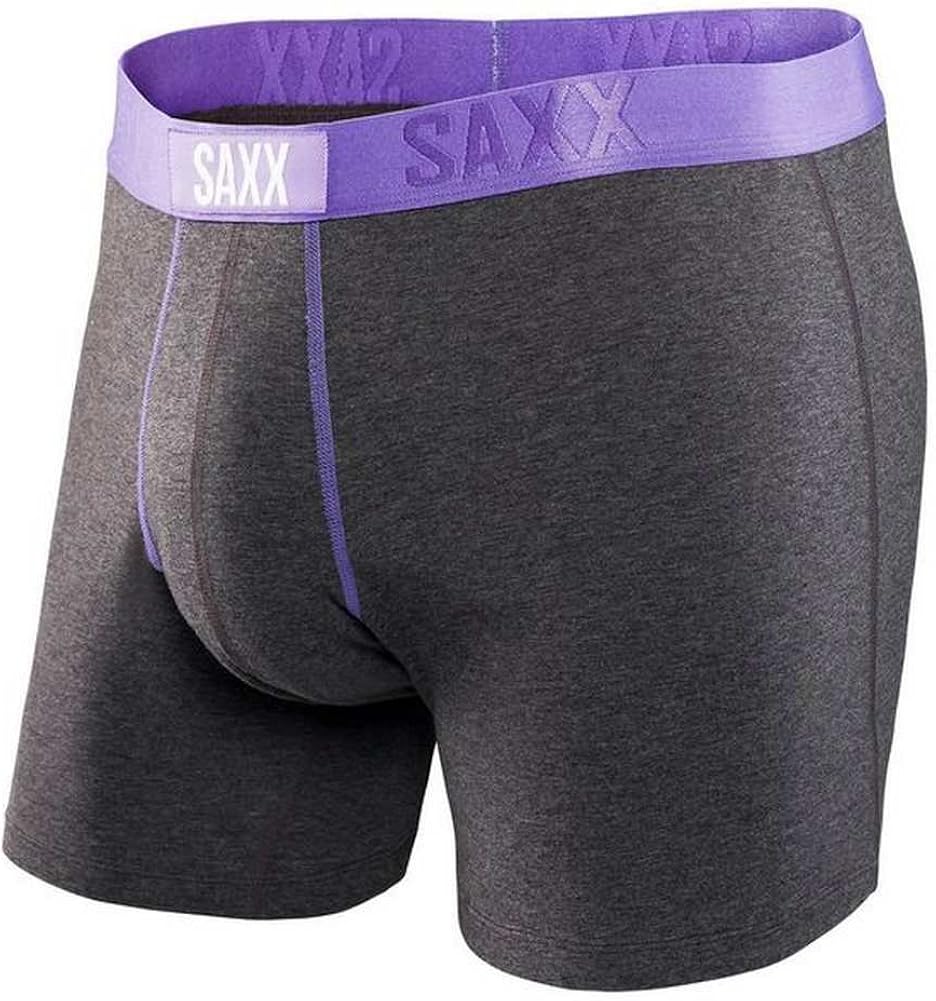 SAXX Underwear Co. Saxx Men's Fiesta Boxer Brief (M, Heather Grape) at ...