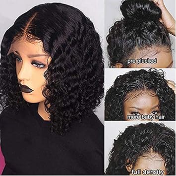 Amazon Com Short Curly Bob Wigs Brazilian Virgin Human Hair