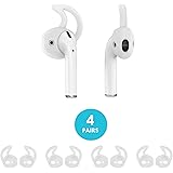 Beam Electronics Ear Hooks Covers Accessories Tips Compatible in Apple AirPods EarPods Headphones/Earphones/ Earbuds [Secure Fit, Anti-Slip Guaranteed] [Built Adventure] (4 Pairs (Clear)
