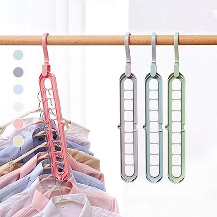 Amazon Co Jp 6本組 収納力アップ ハンガー 多機能9連収納ハンガー 省スペース 縦横両用 マジックハンガー おしゃれ すべらない 360度回転 衣類収納ハンガー 洗濯ハンガー 衣類 物干しハンガー クローゼット 吊り下げ収納 ブラウン ホーム キッチン