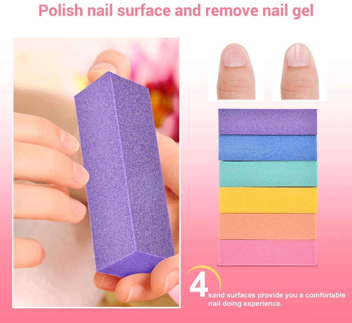 AIRSEE 14 Professional Nail Files and Buffers - Manicure Tools Kit Rectangular Nail Art Care Buffer Block Emery Boards Shine Kit for Natural, Gel, Acrylic Nails Nail Filer for Salon and Home Use : Beauty