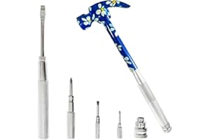 LASUND 6 in 1 Flower Hammer & Screwdriver Tool, All In One Screwdriver Hammer Tools Set, Best Gift for Birthday Valentine's Mother's day Christmas Thanksgiving Halloween