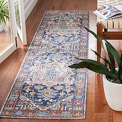 SAFAVIEH Aria Collection 2' x 8' Navy/Rust ARA580N