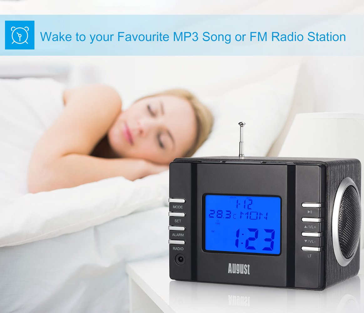 Alarm Clock Radio with MP3 USB ,SD, 3.5mm (Aux) and FM Radio AUG MB300 5053047008091 eBay