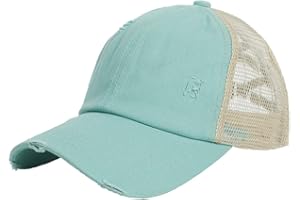 Luckier Women Baseball Caps with Ponytail Hole Washed Dad Hat Criss Cross Ponycaps for Women Vintage Outdoor Sports Sun Hat