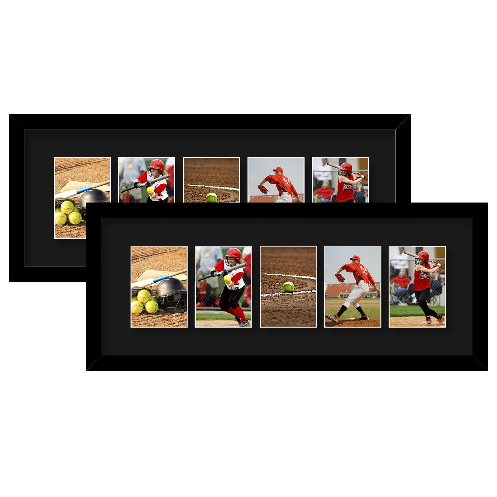 Photo 1 of HEYTUYA Trading Card Display Frame For 5 Standard Cards, 2 Packs, Trading Card Frame For Wall, Card Collector For Sports Baseball Basketball Football Trading Standard Cards, Black