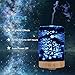 POLENNON Glass Humidifier 100ml Aromatherapy Essential Oil Diffuser Electric with 7 Color Changing Starry LED Night Light