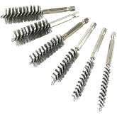 Innovative Products of America (8080) 6 Piece Twisted Wire Stainless Steel Bore Brush Set for Cleaning Tubes, Ports, Bearings and More