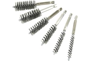 Innovative Products of America (8080) 6 Piece Twisted Wire Stainless Steel Bore Brush Set for Cleaning Tubes, Ports, Bearings and More