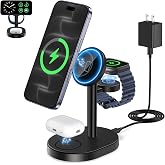 Mag-Safe Charger 3 in 1 Charging Station for iPhone Apple Watch AirPods | 15W Fast Magnetic Wireless Charger Stand for iPhone