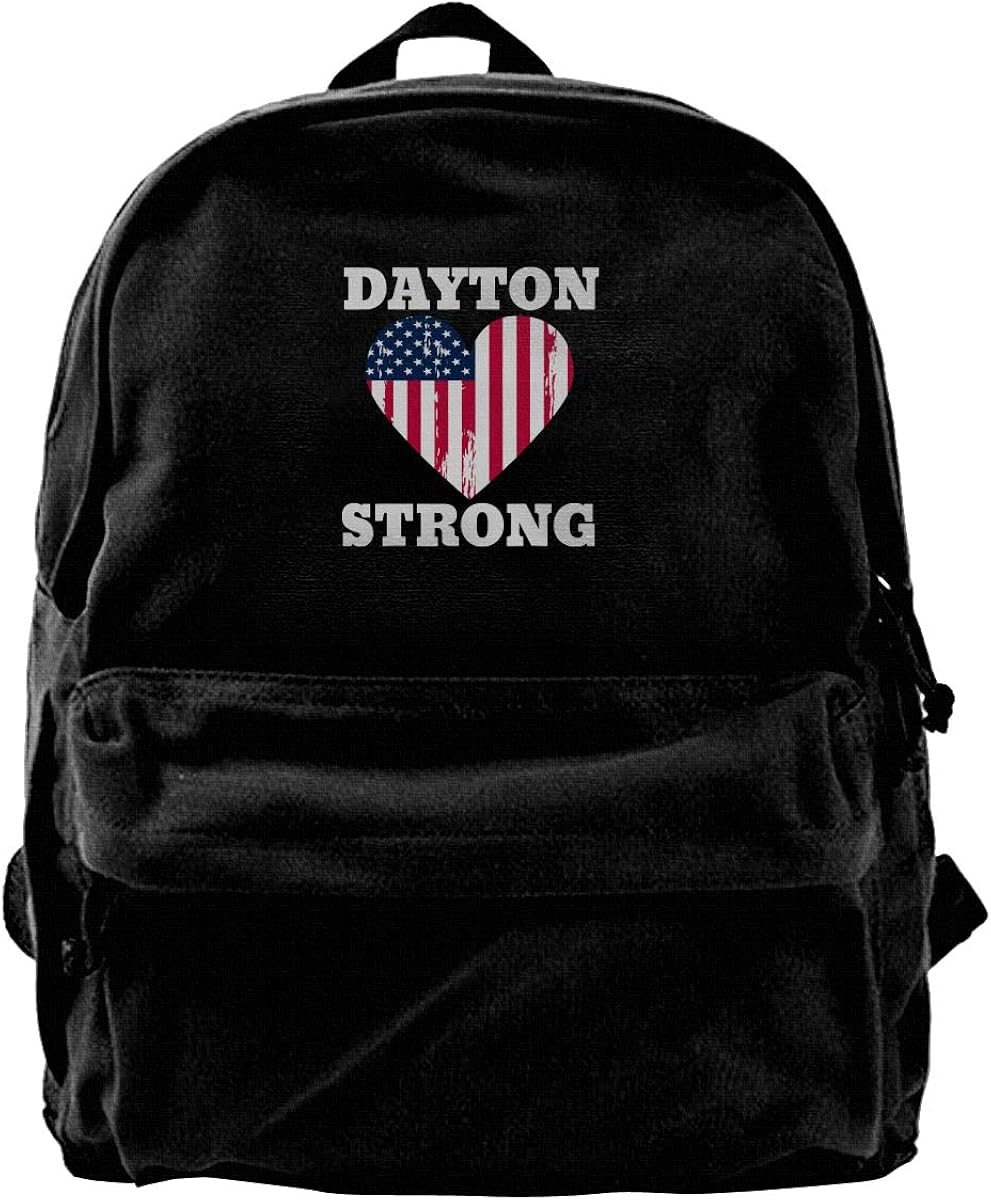 Dayton Ohio Strong Canvas Backpack School Laptop Bag for Women & Men Travel Bookbag