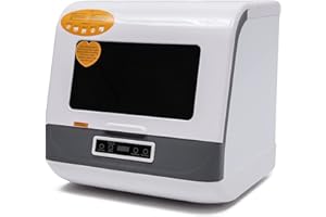 LKOEWQZAMX Countertop Dishwasher, Dishwasher Countertop With 8-Liter Built-In Water Tank, 3 Washing Programs, 360-Degree Water Spraying, 75°C Hot Air Drying Technology, 110v, 1200w