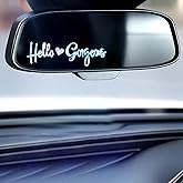3 x Hello Gorgeous Car Mirror Decal - Rearview Mirror Decal, Affirmation Car Stickers, Car Window Decal, Vinyl Car Decals for Women, Water Bottle Stickers, Vinyl Tumbler Decal Car Accessories
