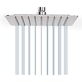 Rain Showerhead High Pressure 8 Inches Luxury Shower Head, 304 Stainless Steel Rainfall Adjustable Shower Head for Bath Ultra