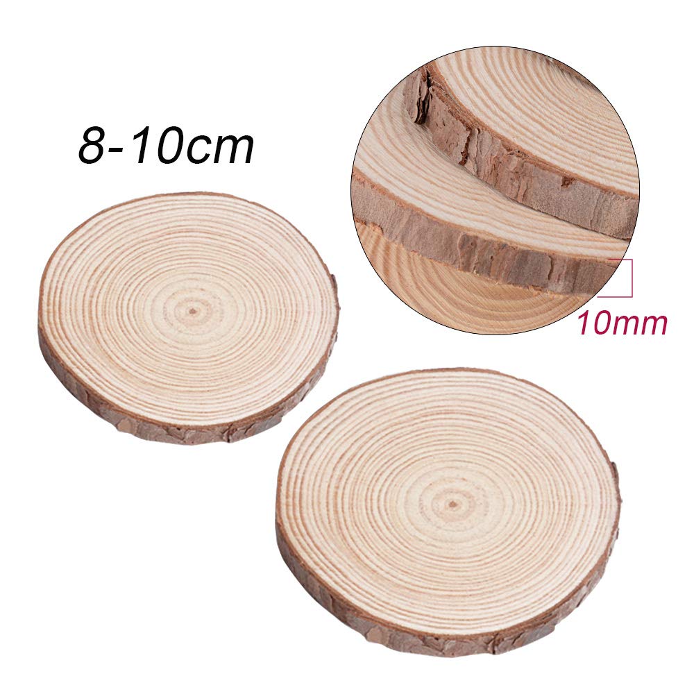 Serwoo 15pcs 10 12cm Rondin De Bois Rondelle De Bois Rond Bois Tranche De Bois Brut Pour Bricolage Diy Mariage Carte Nom Artisanat Bois Brut Granariodunensis Loisirs Creatifs
