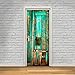 Fymural Door Wall Mural Wallpaper Stickers New 3D Old Wooden Vinyl Removable Decals for Home Room Decoration 30.3x78.7