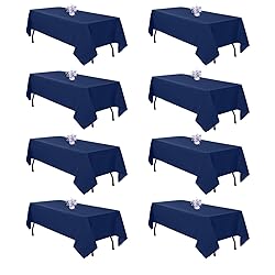 8 Pack Navy Blue Table Cloth 60x102 Inch Rectangle