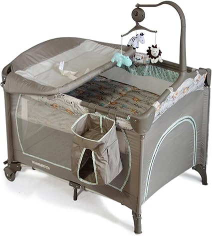 Angebebe Lit Parapluie Bebe 2 Niveaux Avec Mobile Musical Et Avec Table A Langer Expedie Depuis Paris Lion Et Ses Amis Amazon Fr Bebes Puericulture