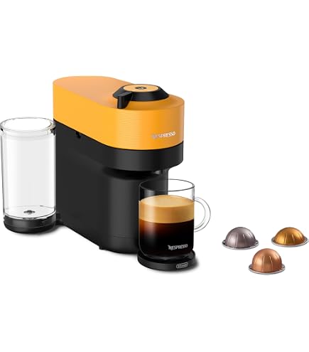 あずき☆Nespresso Vertuo Pop マンゴーイエロー Nespresso Vertuo Pop+ De'Longhi Coffee and Espresso Machine, Mango