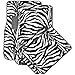 OxGord 4 Piece Zebra Print Carpet-Floor-Mats Set for Car - Rubber-Lined All-Weather Heavy-Duty Protection for All Vehicles, Snow White/Black