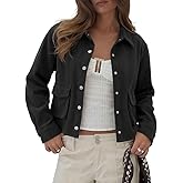 Beaully Womens Corduroy Cropped Shacket Jacket Short Button Down Long Sleeve 2026 Spring Outwear Tops