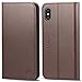 iPhone X Case, iPhone 10 Leather Case, SHIELDON Genuine Leather Wallet Folio Case Book Design with Stand and ID Card Slots Magnetic Closure TPU Interior Case for iPhone X (5.8 Inch) - Coffee Brown