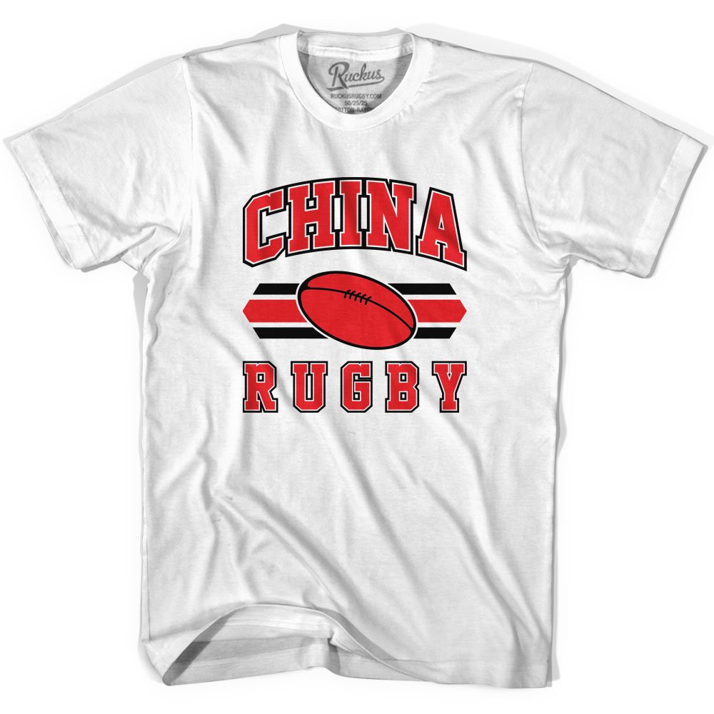 China 90's Rugby Ball T-Shirt, White, XX-Large