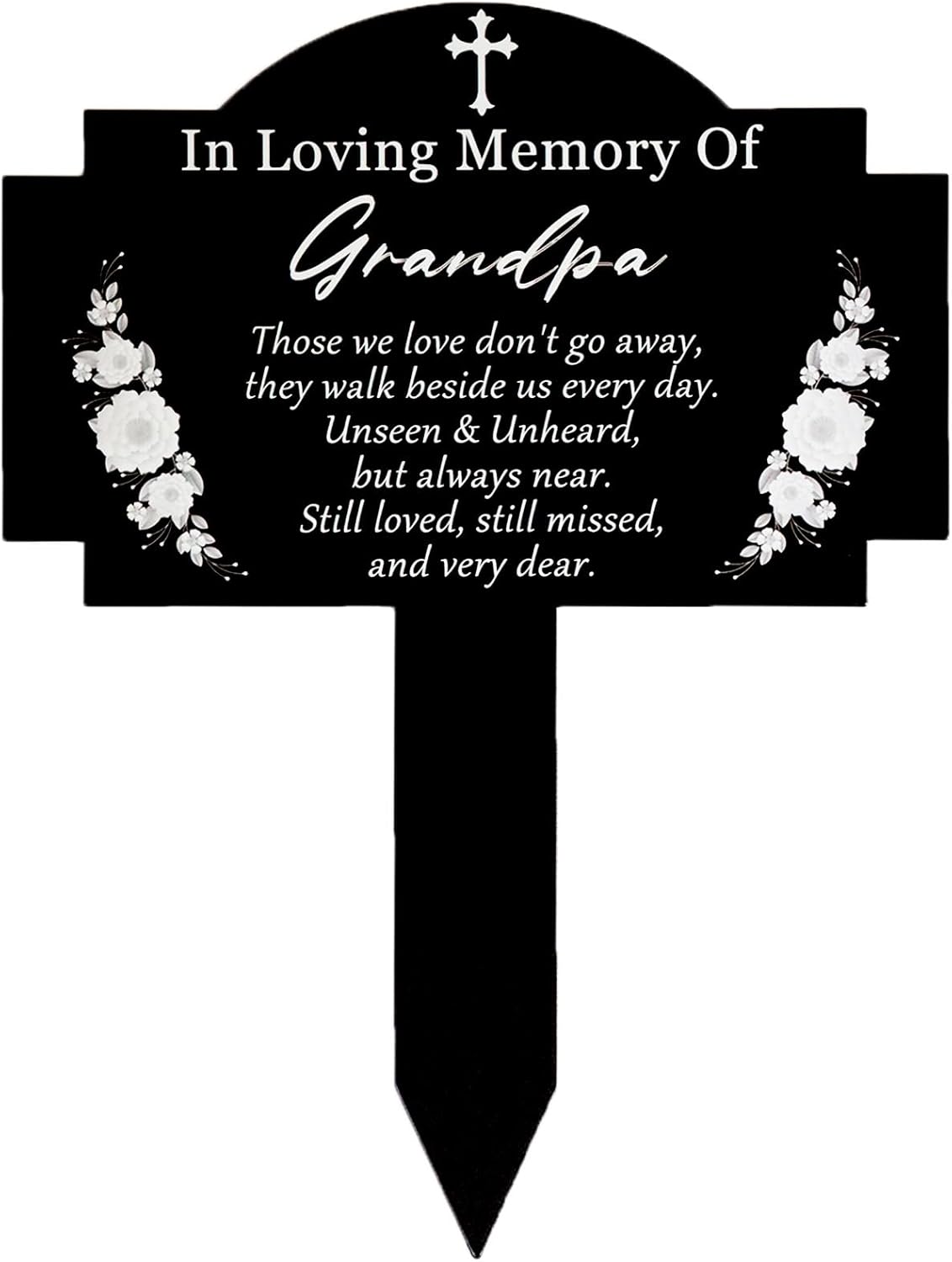 Decorative Garden Stakes - Grave Markers Memorial Stakes Grave Decorations for Cemetery Waterproof Metal Cemetery Plaque Stake Sympathy Garden Stake Memorial Plaques for Outdoor/Yard (Grandpa) -13 x 9.8 inches
