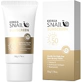 Face Sunscreen SPF 50 with Snail Mucin &ndash; Hydrating Daily Lightweight Body Sunscreen, Non-Greasy &amp; Non-White Cast, Sensitive Skin-Friendly 50g