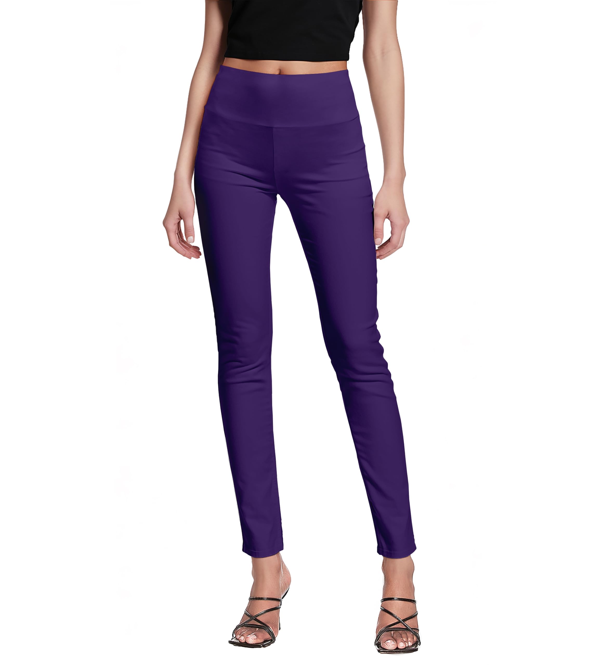 Photo 1 of & Company Super Comfy Stretch with Full Elastic Waist Pull On Millennium Twill Pant KP44972 Purple 2X