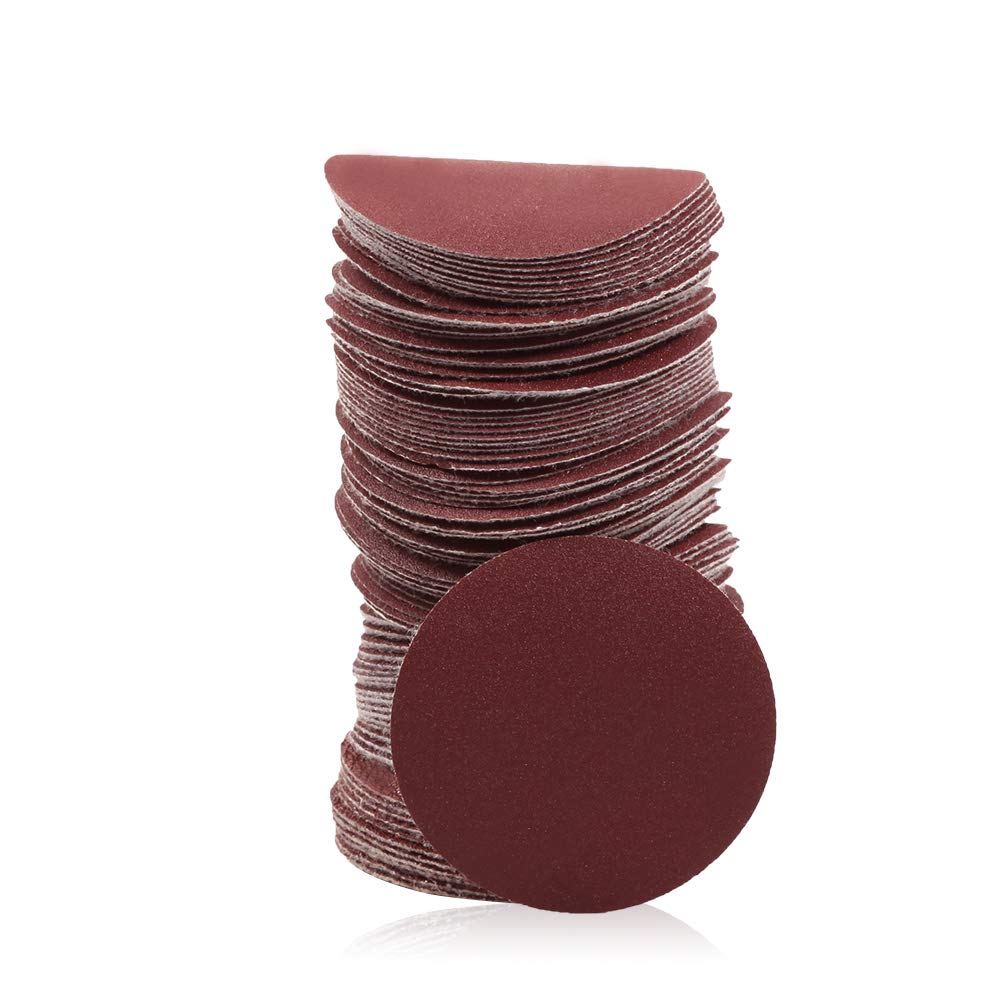 SPEEDWOX Hook and Loop Sanding Discs 100pcs 2 inch 320 Grit Sandpaper for Sanders Drill Grinder Rotary Tools Attachment Woodworking Wood Auto, No Hole