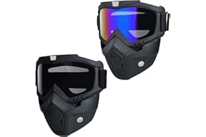 BROYEUR Paintball Mask Anti Fog,Tactical Full Face Mask Ski Mask Goggles Detachable Adjustable,Motorcycle Riding Face Protection