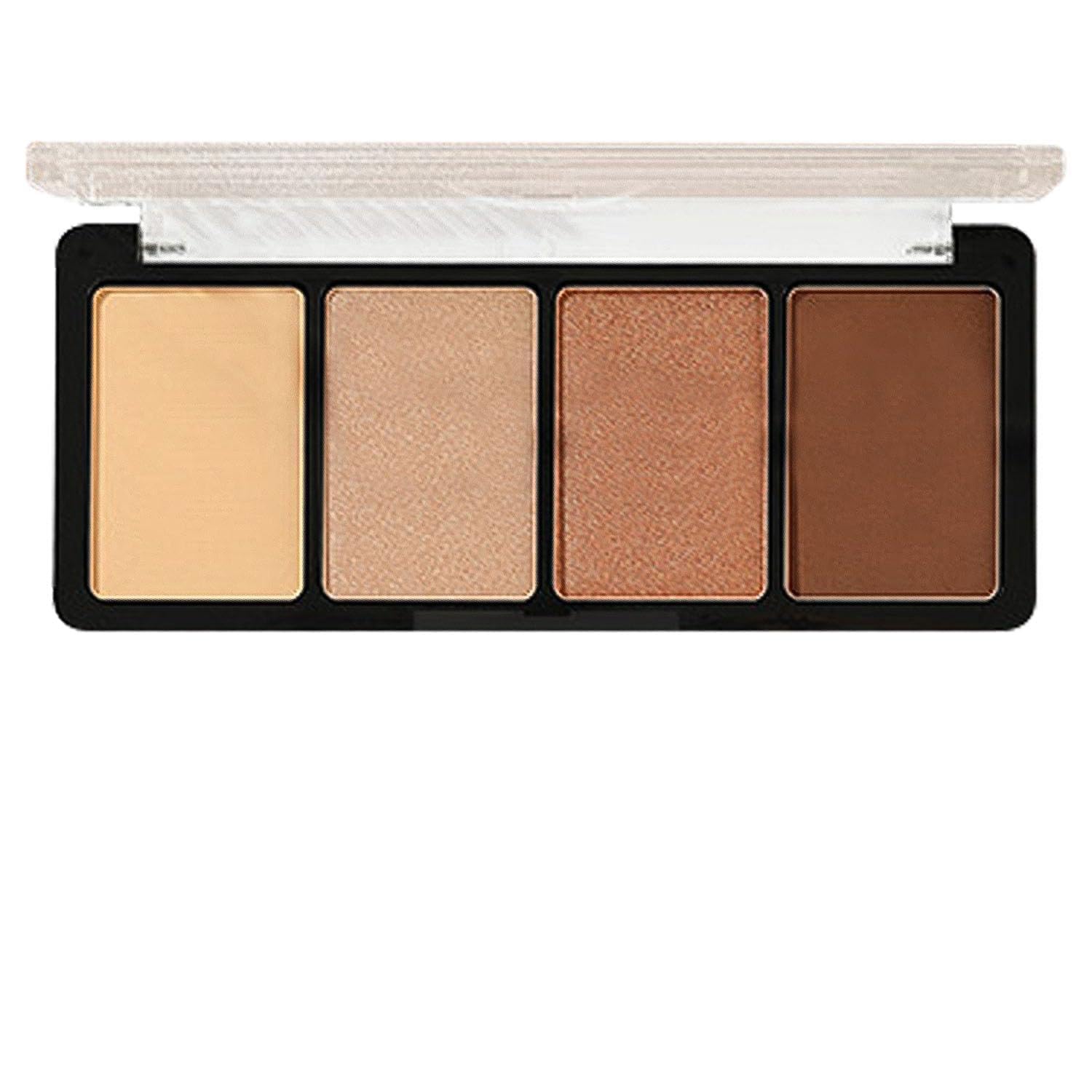 Four-Colour Eyeshadow Palette with Matte and Shimmer Finishes for Day to Night Wear - Buildable Neutral Brown and Nude Powder Shades for Layered Eye Makeup Looks, Blending and Highlighting