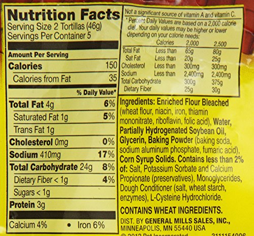 OLD EL PASO FLOUR TORTILLAS FOR SOFT TACOS AND FAJITAS, MEAL PREP, 10 CT, 8.2 OZ