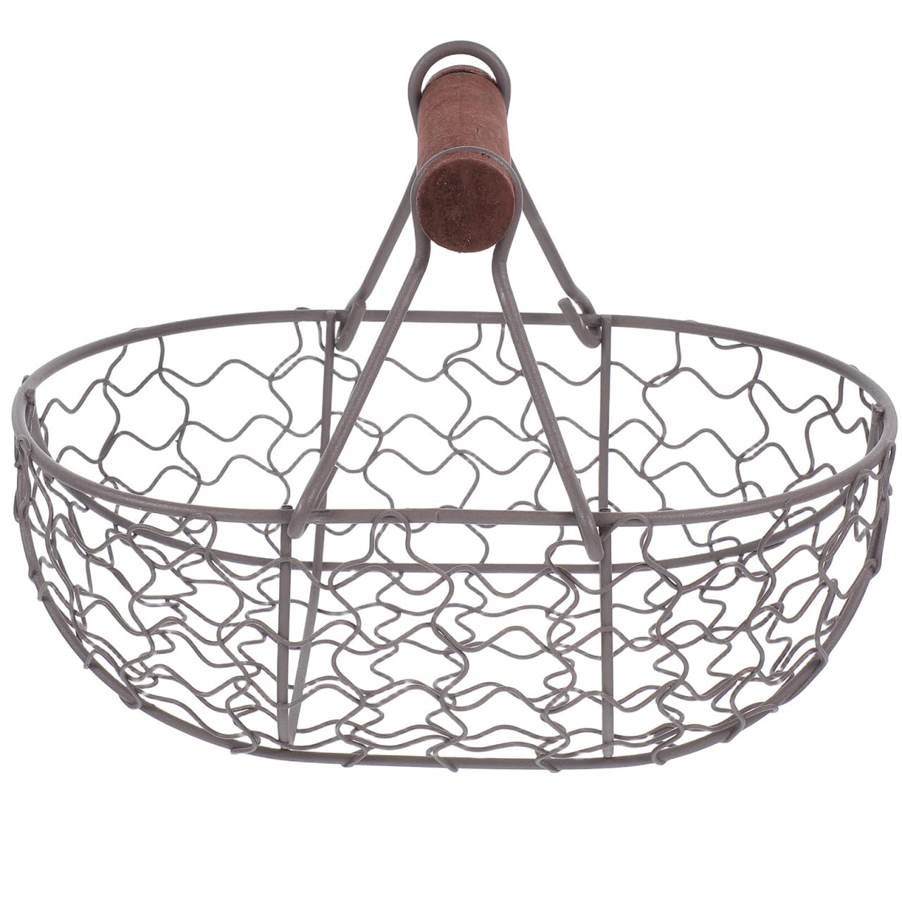 Zerodeko Chicken Wire Egg Basket Fruit Basket with Wooden Handle Egg Gathering Basket for Collect Fresh Egg Baskets Countertop Holder Country Primitive Farmhouse Vintage Storage Kid