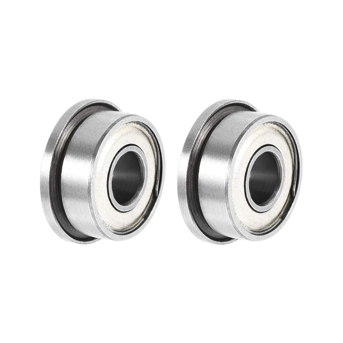 sourcing map FR2-5zz Flanged Ball Bearing 1/8"x5/16"x9/64" Double Shielded Chrome Steel Bearings 2pcs