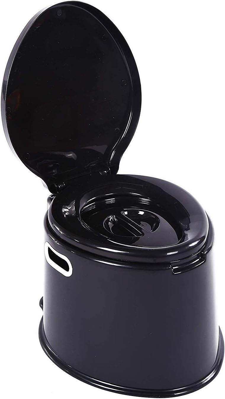 Humlin Black Portable Loo Camping Toilet Camp Toilets for Adults Kids 5L | Festival Khazi