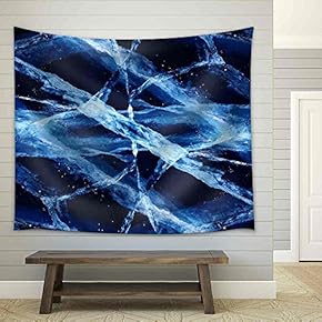 Texture of Ice of Baikal Lake in Siberia - Fabric Wall Tapestry Home Decor - 51x60 inches