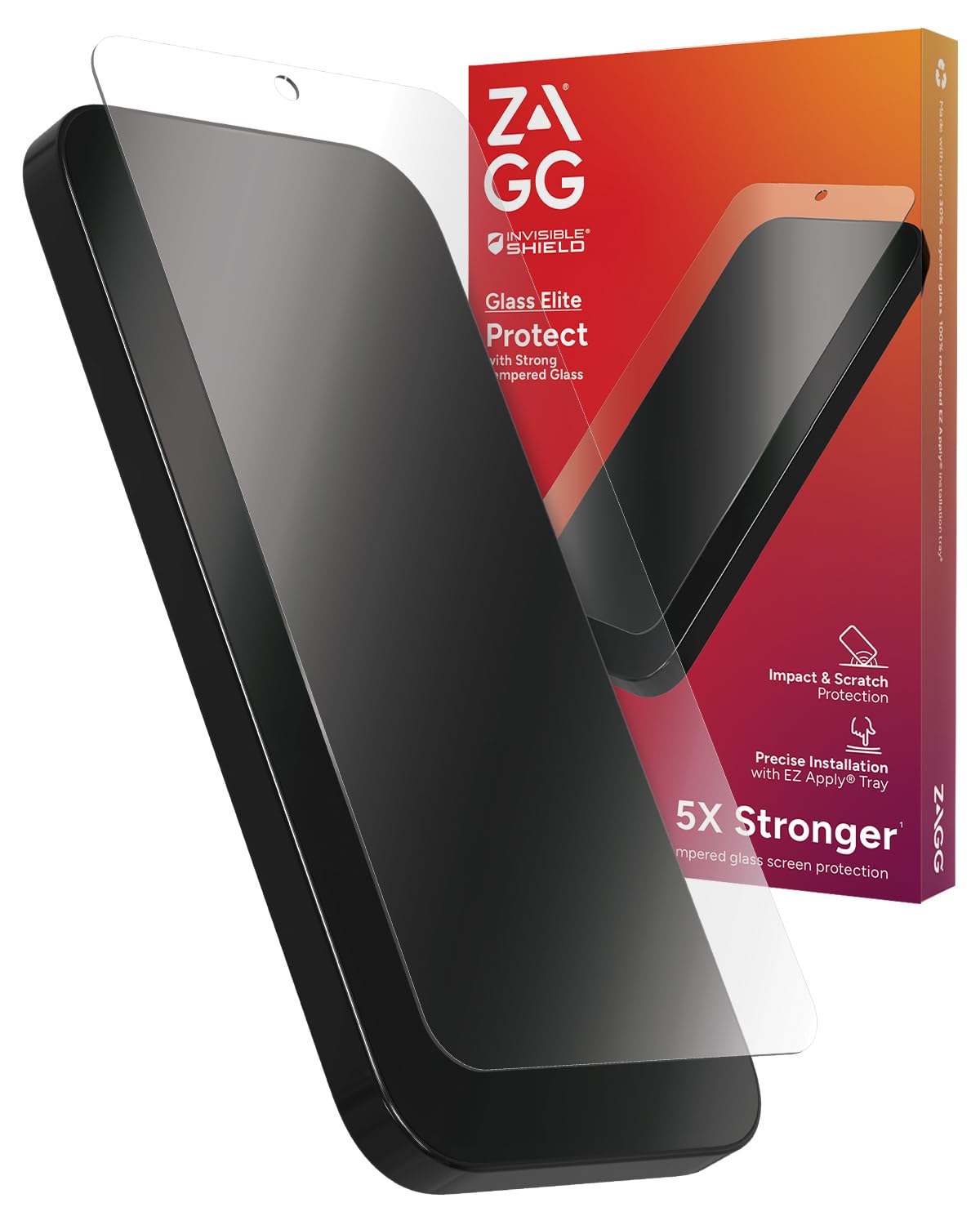 Photo 1 of ZAGG InvisibleShield Glass Elite Samsung Galaxy S24 Screen Protector - Ultra-Strong Aluminosilicate, Enhanced Scratch Resistance, Recycled Materials, EZ Apply, Fingerprint and Smudge Resistant