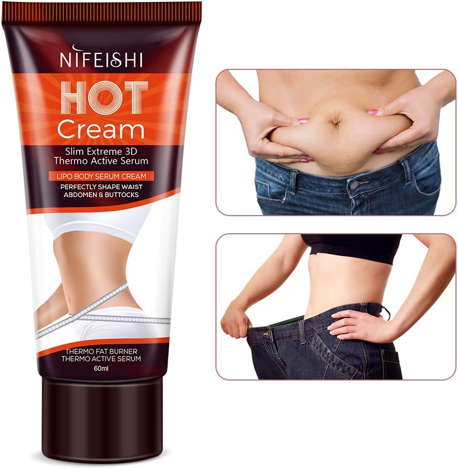 Hot Cream, Premium Cellulite Natural Slimming Firming Cream Skin Tightening Body Fat Burning Massage Gel, Cellulite Treatment Perfect for Shaping Waist Abdomen & Buttocks 60ml