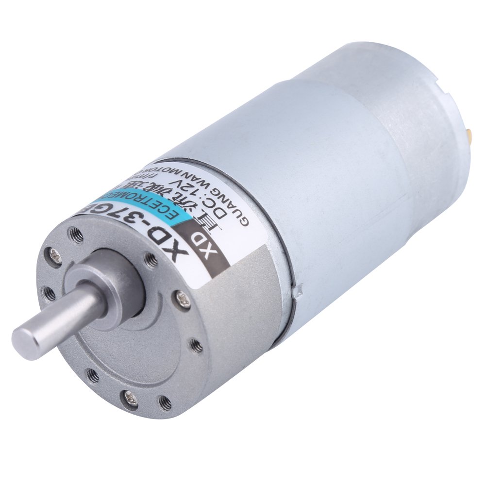 Micro Geared Motor, DC Gear Motor XD-37GB555 15W 12 (V) 500 (RPM) Adopted from Pure Copper Wire Coil Made of Metal Gear Used in Machines Automation Equipment
