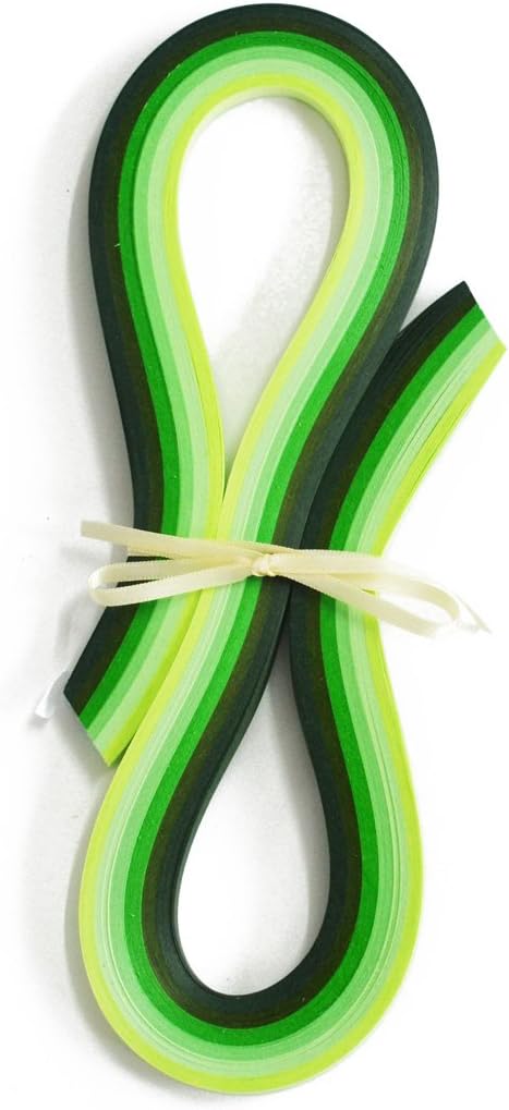 Juya Green Shade 6 Colors Paper Quilling 3/5/7/10mm Width 540mm Length 120strips/pack (Paper Width 7mm)