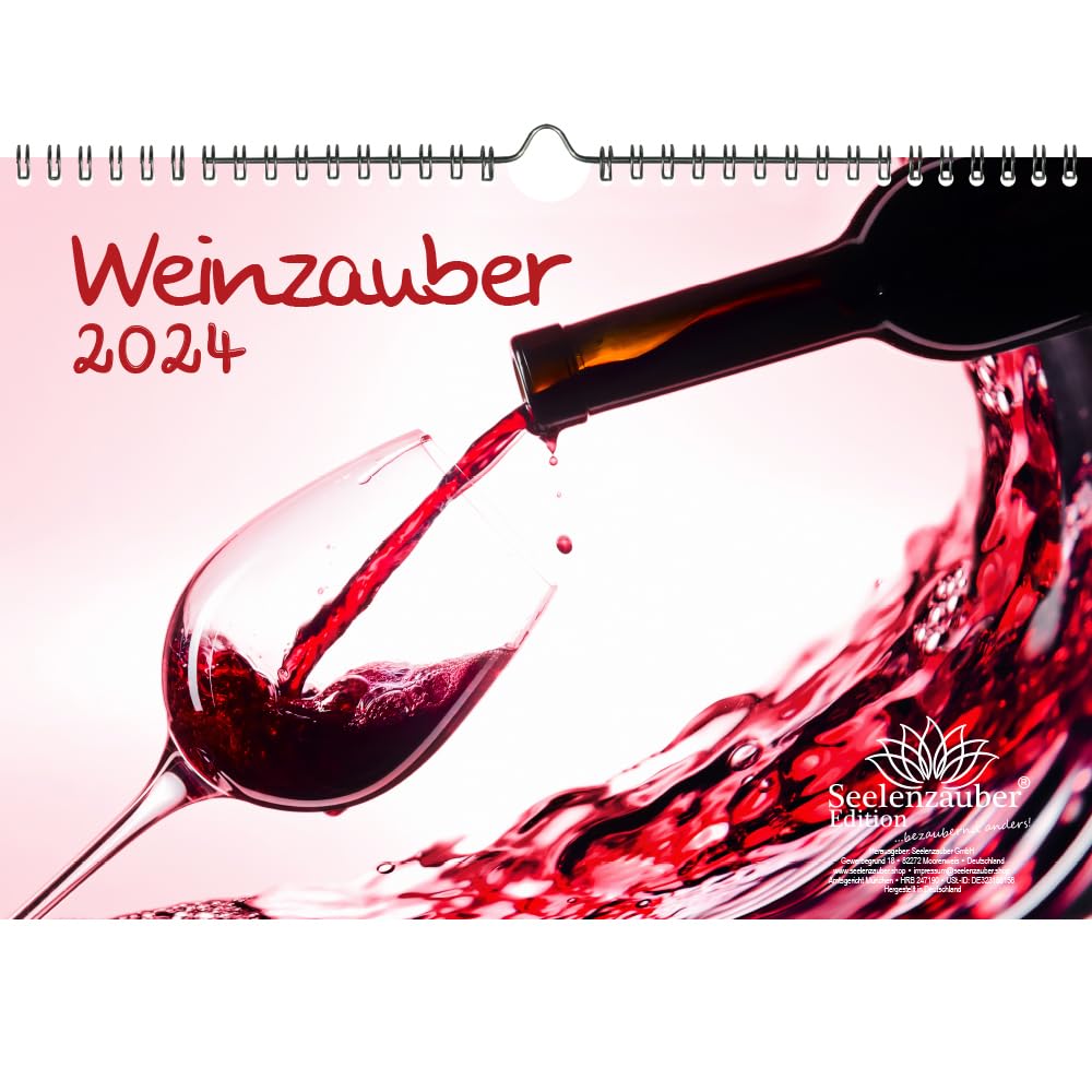 Weinzauber DIN A4 Calendar for 2024 Wine and Vineyards Seelenzauber