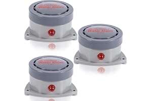 Water Leak Detector 3 Pack, Shackcom Water Alarm 110DB, Wireless, Waterproof & Battery-Operated, Audio and Light Alerts for Bathroom, Kitchen & Home Security ( Battery Not Included )
