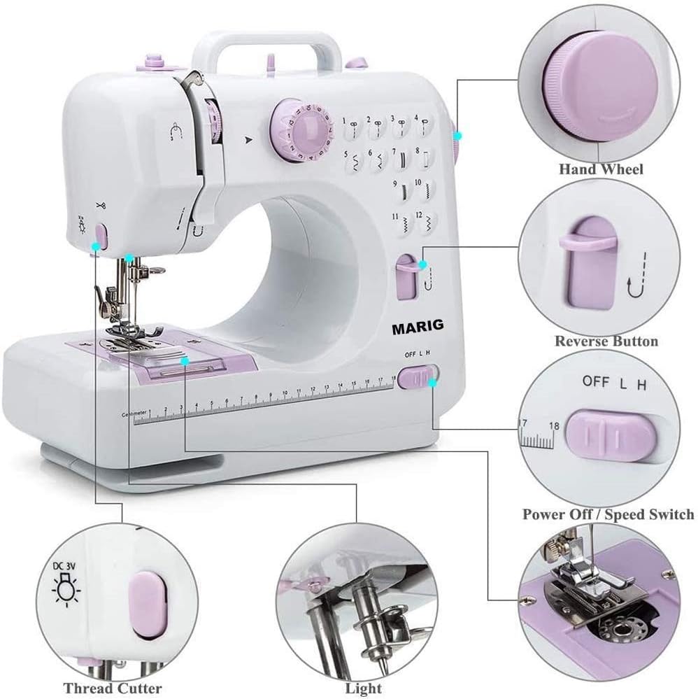 Sewing Machine, 12 Stitches, Extension Table,DVD Instruction, Special ...