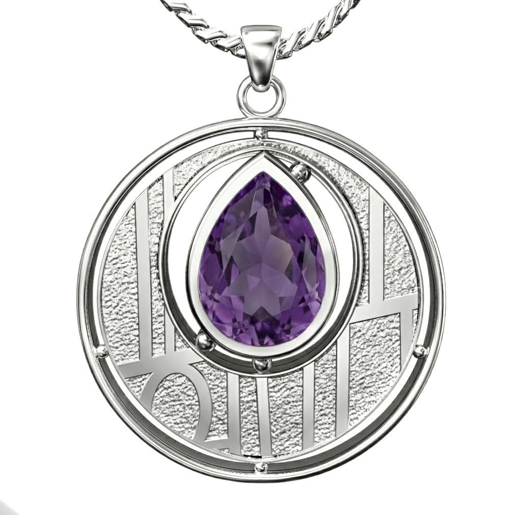 Cairn 925 Sterling silver Charles Rennie Mackintosh pendant necklace with 18" silver chain for women. Jewellery gift box included. Argyle 135AM