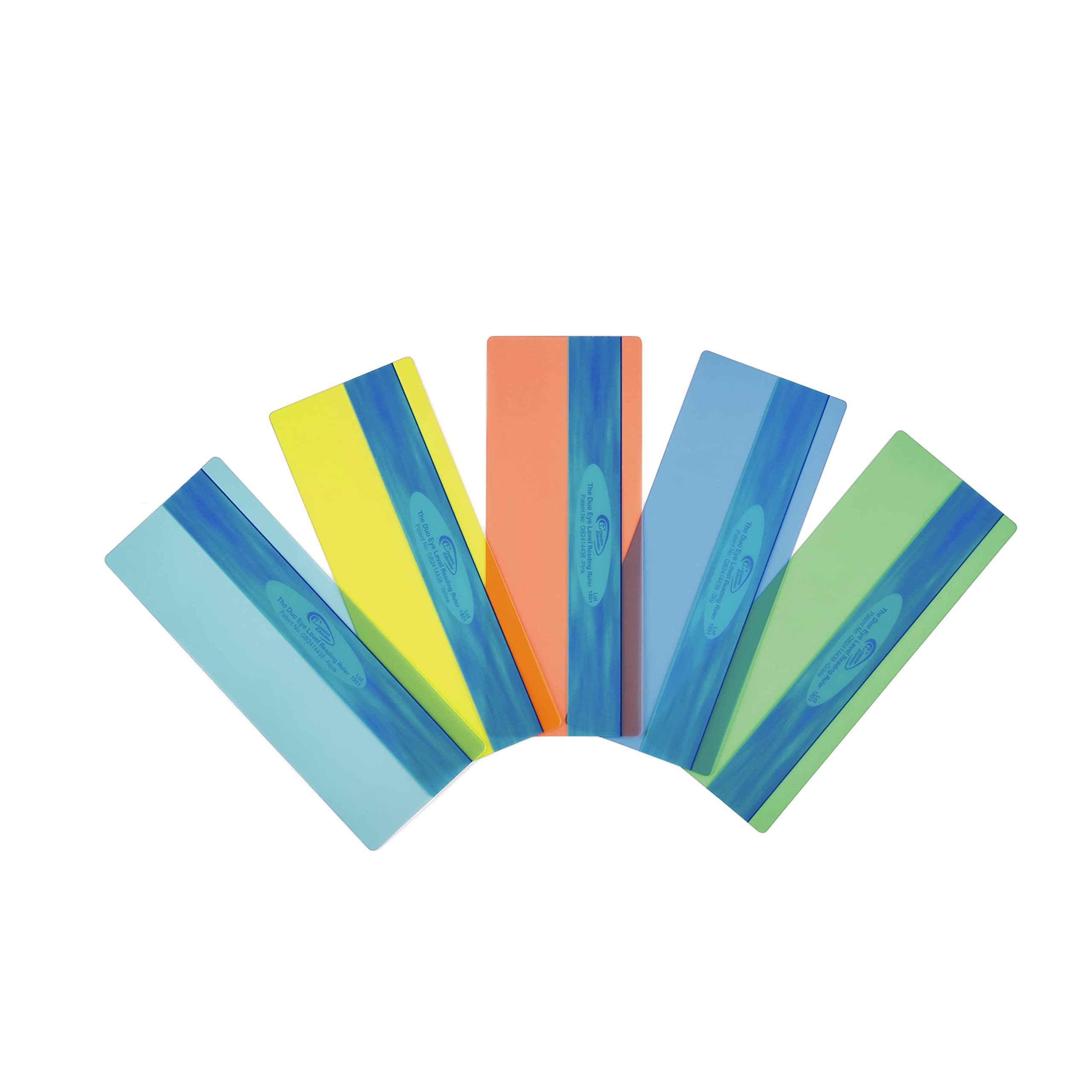 The Original Duo Reading Ruler Overlays - 5 Most Popular Colours (Pack of 10) by Crossbow Education UK - Dyslexia Aids and Visual Stress Specialists — image 1