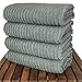 Luxury Hotel & Spa Towel Turkish Cotton Ribbed (Gray, Bath Towel - Set of 4)