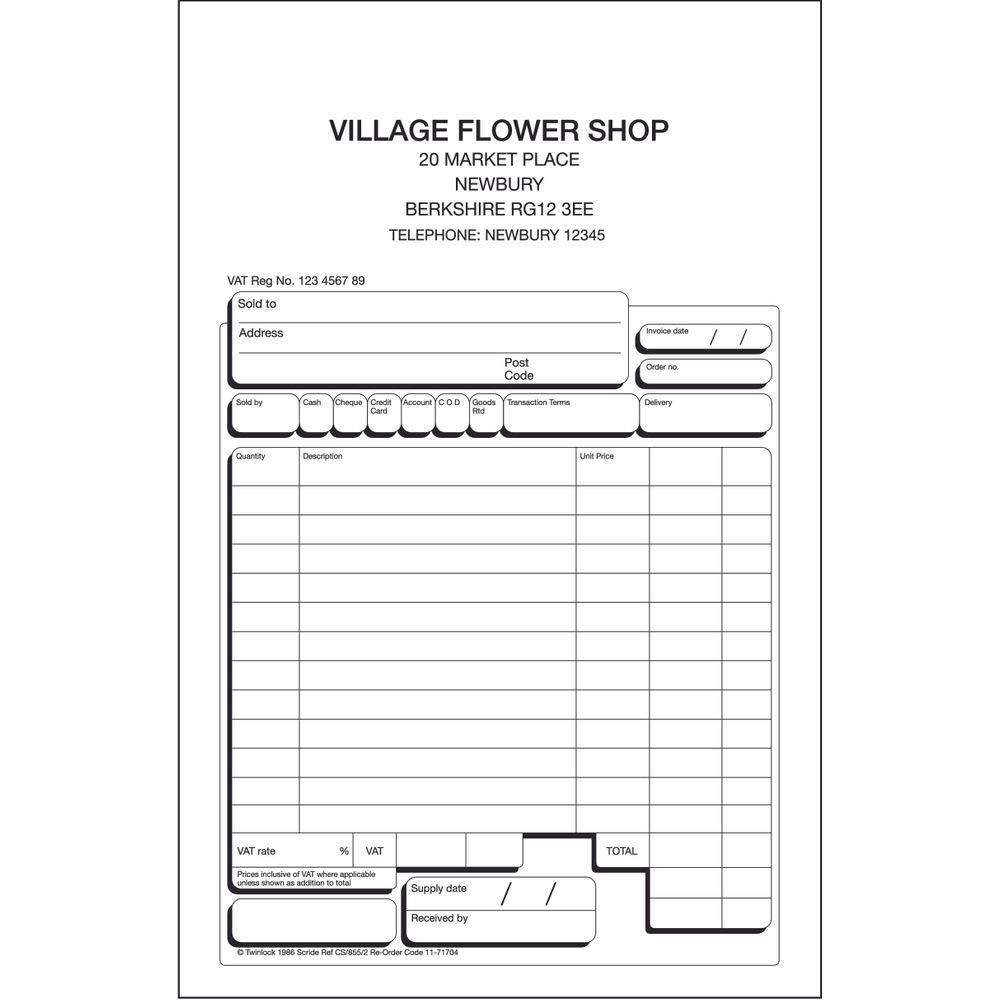 Rexel Twinlock Scribe 654 Sales Receipt 2 Part Refill ,White (Pack of 100)