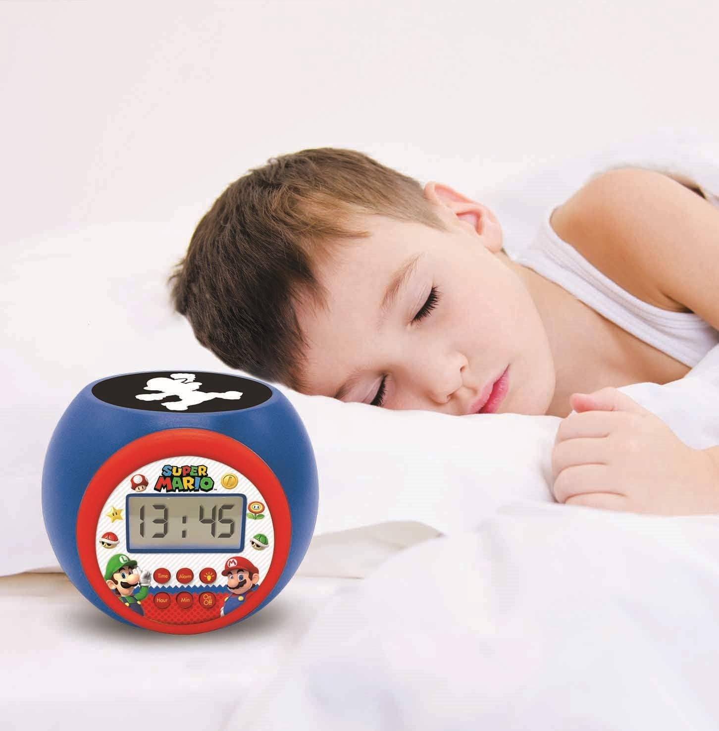 LEXIBOOK, Nintendo Super Mario Projector alarm clock with snooze function and alarm function, Night light with timer - Image 4